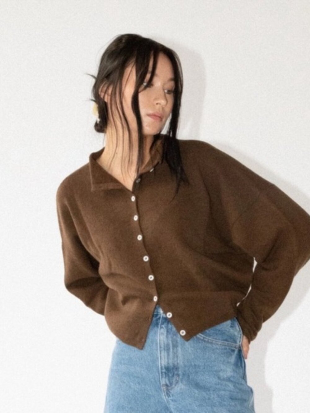 ISO James Street Peri Shrunken Cardigan